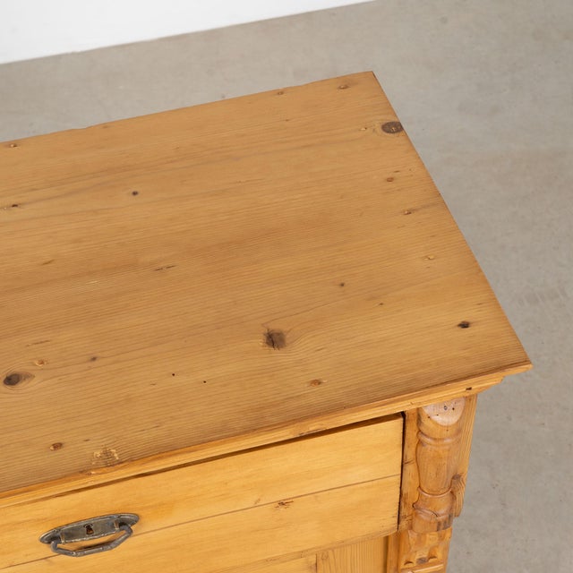 19th Century Hungarian Pine Cabinet Sideboard With Drawer For Sale - Image 6 of 18