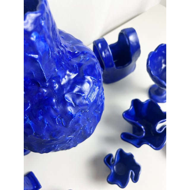 Early 21st Century Every Day Blue Collection Textured Vase 02 by Anna Demidova For Sale - Image 5 of 8