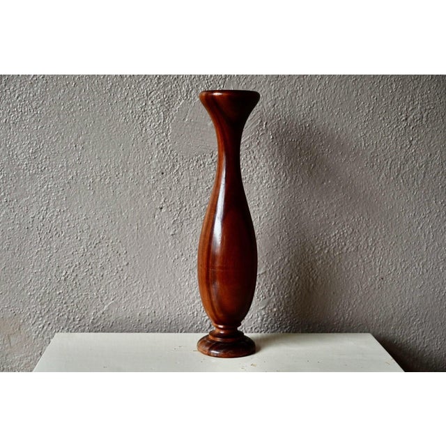 Vintage Bohemian Turned Wood Vase, 1970s For Sale - Image 4 of 14