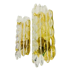Karl Fagerland Orrefors Bubble Crystal Wall Lights Pair