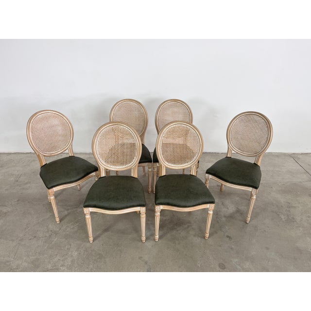 1960s French Louis XVI Medallion Dining Chairs – Set of 6 For Sale - Image 5 of 10