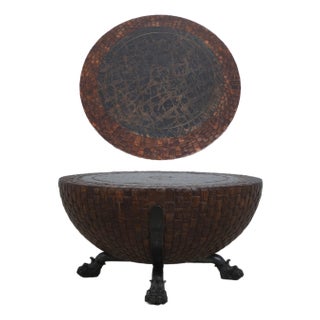 Coconut & Bronze Mounted Coffee Table For Sale