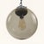 1970s Mid Century Modern Smoked Glass Globe Pendant Light, Black Metal, Ceiling Fixture For Sale - Image 6 of 13