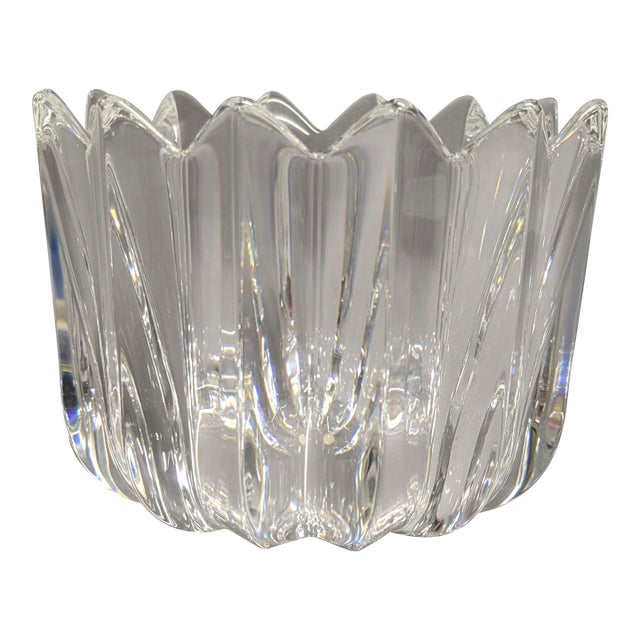 Large Orrefors Crystal Fleur Bowl For Sale