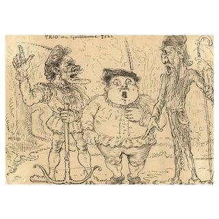 G. Cervelli, William Tell Trio Cartoon, 1910s, Ink Drawing For Sale