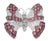 Estate 18K White Gold Ruby and Diamond Butterfly Brooch. This exquisite piece features 62 brilliant round diamonds and 48...
