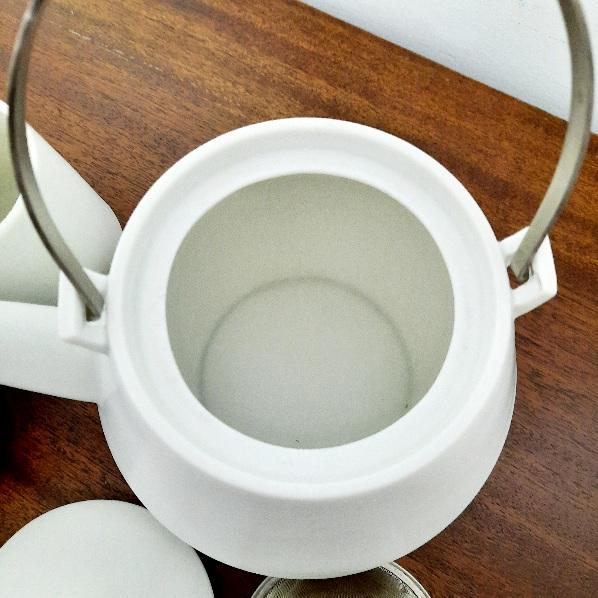 Contemporary Frustum Japanese Mino Ware Ceramic Teapot & 2 Cup Set- 3 pcs For Sale - Image 4 of 6