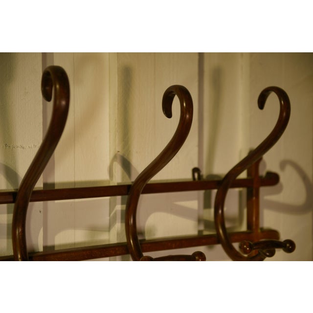 Wood Wall-Mounted Coat Rack in Bent Beechwood from Thonet, 1930s For Sale - Image 7 of 10