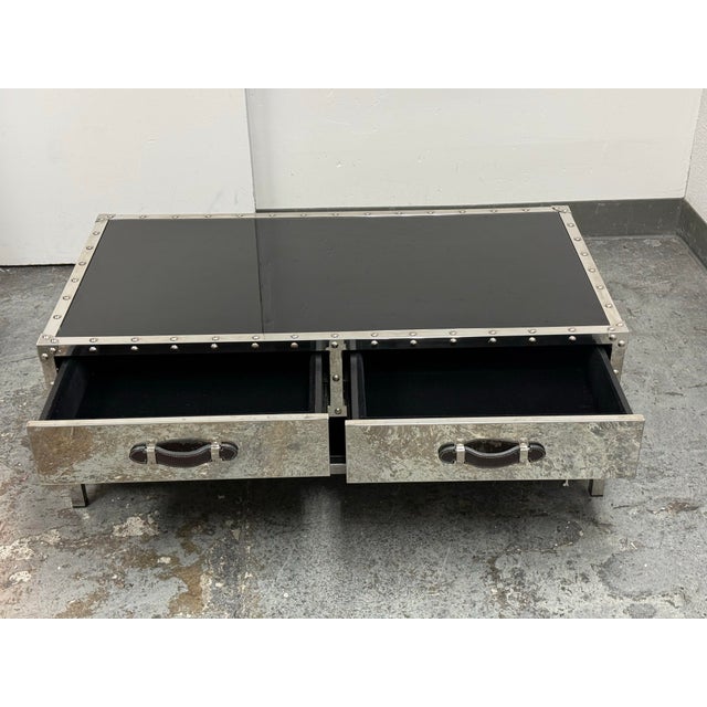 Z Gallerie Flight Trunk Coffee Table For Sale - Image 9 of 12