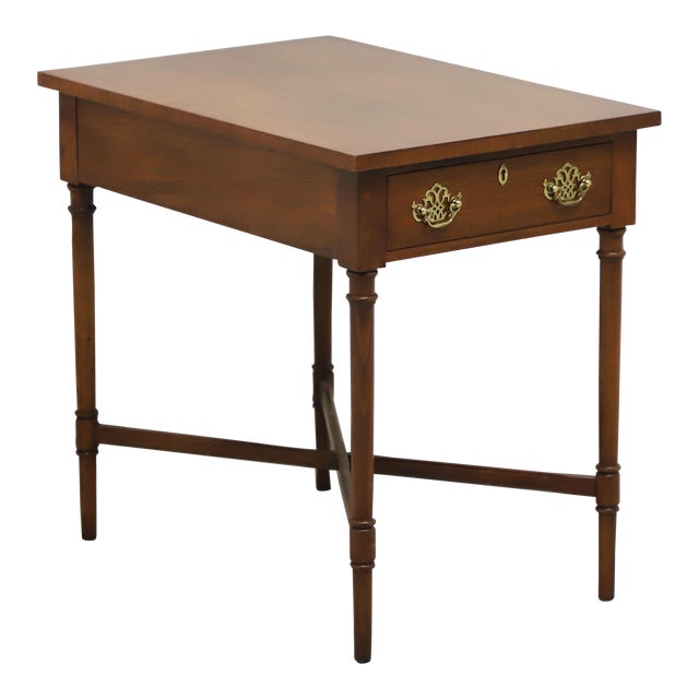 Wellington Hall Banded Mahogany Georgian Single Drawer End Side Table For Sale