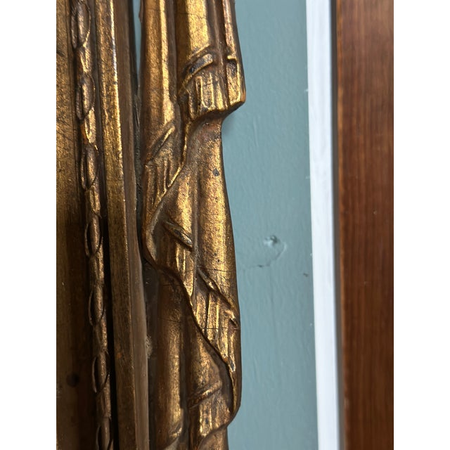 Antique Federal Style Giltwood Wall Mirror With Winged Griffins - C. 1900 For Sale - Image 10 of 14