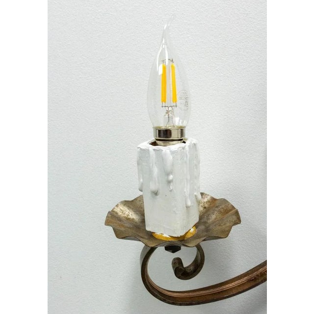 1960s Wall Light in Iron and Wood, 1960 For Sale - Image 5 of 7