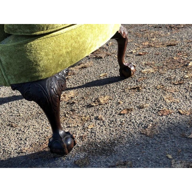 Antique Library Armchair with Fine Carved Mahogany Legs For Sale - Image 8 of 8