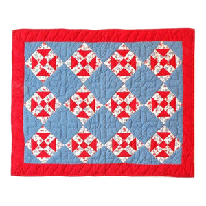 1930s Red, White and Blue Doll Quilt