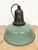 Industrial Green Enamel Factory Lamp with Cast Iron Top, 1960s For Sale - Image 10 of 17