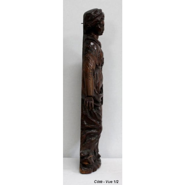 Oak Statue of a Saint, 19th Century For Sale - Image 15 of 18