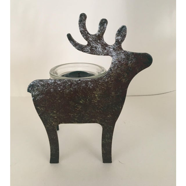 Christmas Metal Reindeer Candle Holders a Pair Chairish