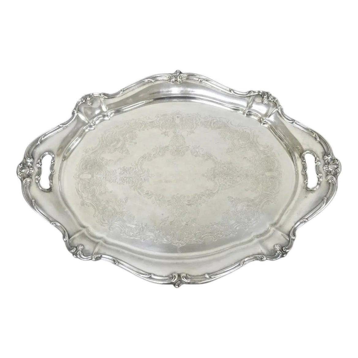 Antique Gorham Silver Plated Victorian Oval Butlers Serving Platter Bar ...