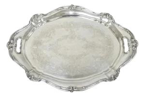Antique Gorham Silver Plated Victorian Oval Butlers Serving Platter Bar Tray