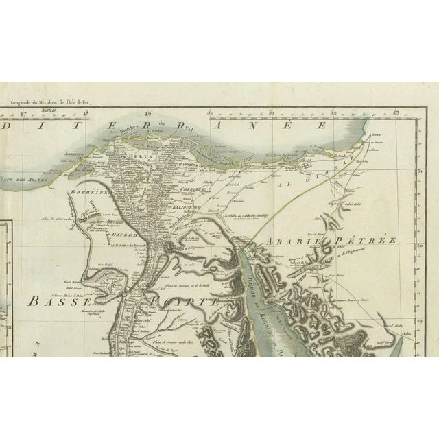 Paper Antique Map of Egypt with Detailed Inset of the Nile Delta, 1799 For Sale - Image 7 of 11