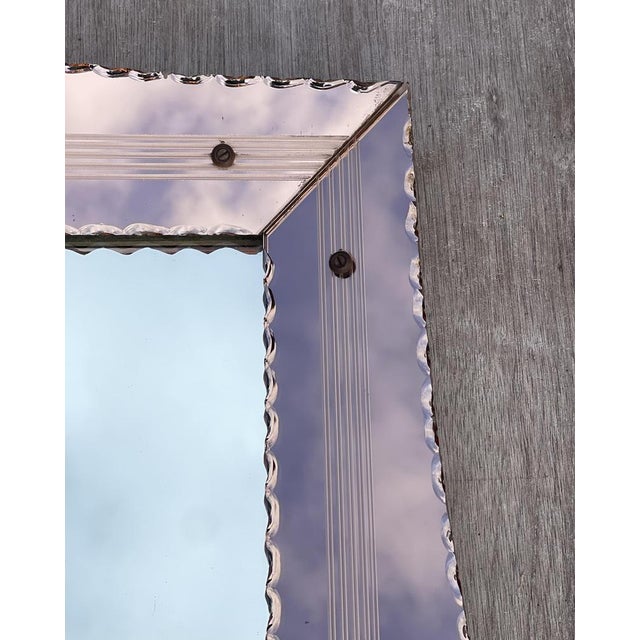 Art Deco Rose Coloured Glass Venetian Mirror, 1930s For Sale - Image 11 of 18