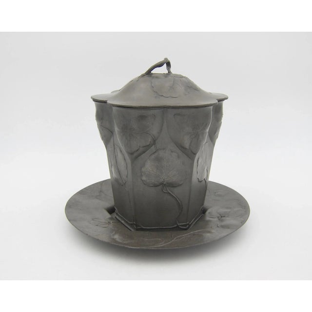 Antique Orivit Jugendstil Biscuit Barrel With Under-Plate For Sale - Image 13 of 13