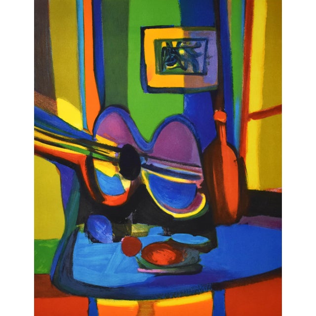 Artist:Marcel Mouly (1918 - 2008) Title: La Guitare (The Guitar) Medium: Original color lithograph on wove paper Edition:...