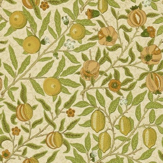 Morris & Co Fruit Wallpaper in Green/Tan For Sale
