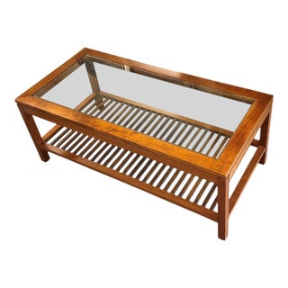 Vintage Stickley Glass Top Cocktail or Coffee Table For Sale