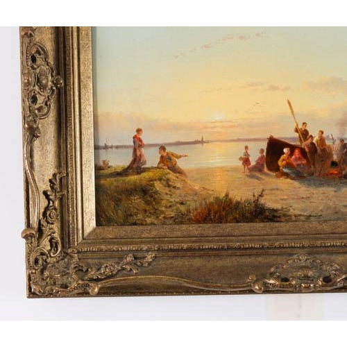Pieter Cornelis Dommersen, Antique Landscapes, 1904 & 1910, Oil on Board Paintings, Framed, Set of 2 For Sale - Image 12 of 17