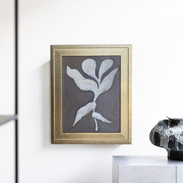 Modern Minimalist Floral Painting – Original Acrylic Paint by Tatiana Duperault For Sale - Image 4 of 5