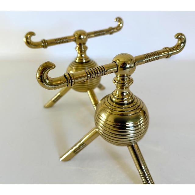 Pair of Late 19th Century Aesthetic Movement English Firedogs or Andirons Attributed to Christopher Dresser For Sale - Image 4 of 11