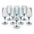 Mid-20th Century Crystal Wine Glasses in Smokey Sapphire - Set of 8 For Sale