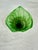 Vintage hand blown frosted green art vase resembling a lily. This vase was made by Murano for Sarreid Ltd. This is a pre-...