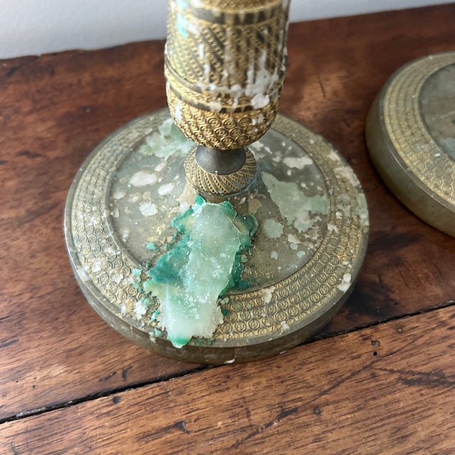 Late 19th Century Antique French Empire Brass Candleholders For Sale - Image 5 of 8