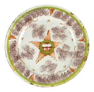 Antique English Bristol Delftware Star Plate, Circa 1740-50.