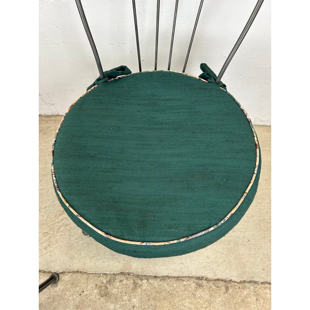 Vintage Wrought Iron Bistro Set With Glass Top Table and 3 Chairs For Sale - Image 9 of 12