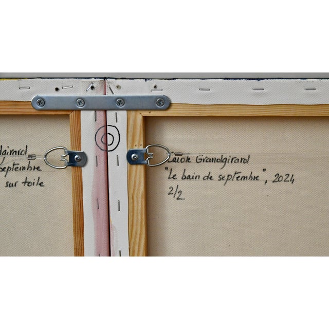 Carole Grandgirard, Diptych of Sunbathers, Le Bain de Septembre, 2024, Oil on Canvas For Sale - Image 3 of 5