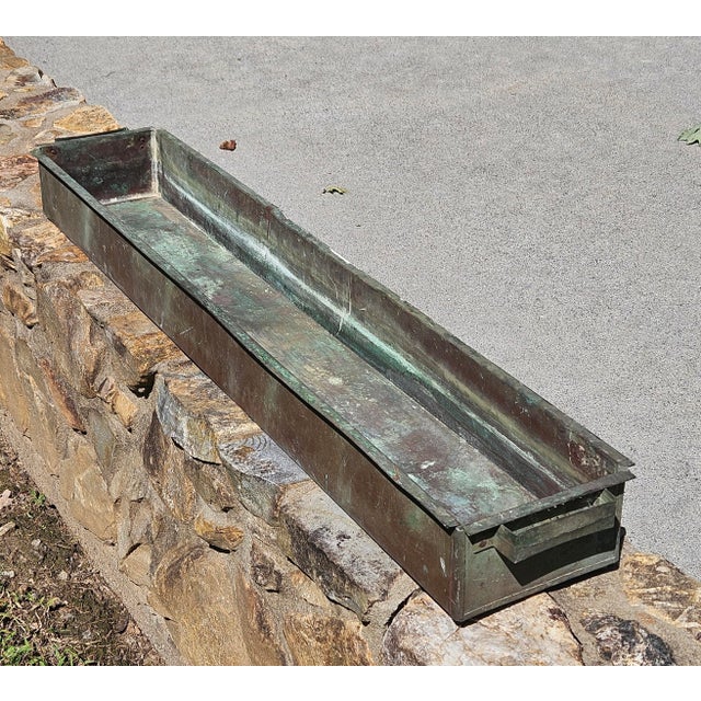 19th Century Hand-Fabricated Copper Processing Trough With Double Handles, 43" For Sale - Image 12 of 17