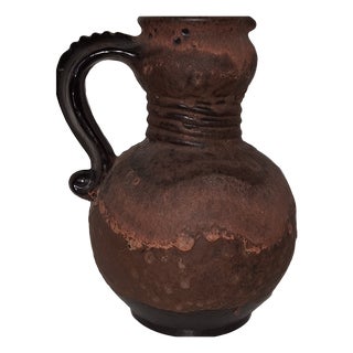 Vintage Ceramic Handled Jug Vase, 1970s For Sale