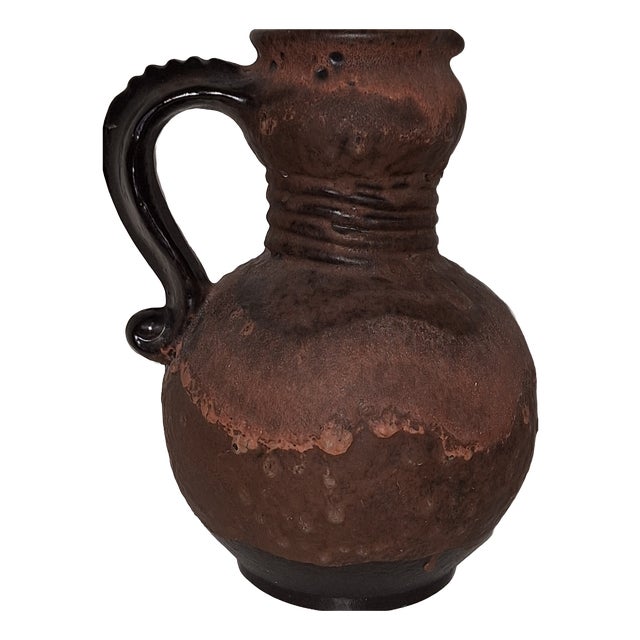 Vintage Ceramic Handled Jug Vase, 1970s For Sale