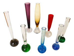 Glass Solifleur Vases, Sweden, 1970s, Set of 8