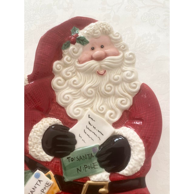 Ruby Red Fitz and Floyd Essentials Christmas Sant Clause Canapés Dessert Plate Vintage Excellent Condition For Sale - Image 8 of 11