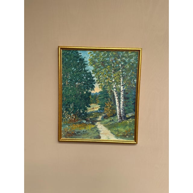 Arne Nilsson, Path Between, 1950s, Oil on Panel, Framed For Sale - Image 5 of 12