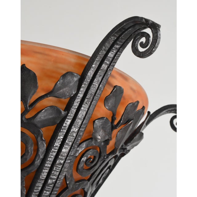 French Art Deco Chandelier by Edgar Brandt & Daum - 1920s France For Sale - Image 9 of 13