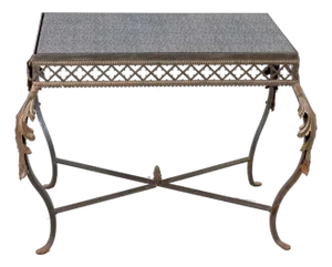Custom Iron Table With Faux Leather Top