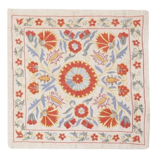 20"x20" Embroidered 100% Silk Cushion Cover. New Lace Pillow. Modern Pillow For Sale