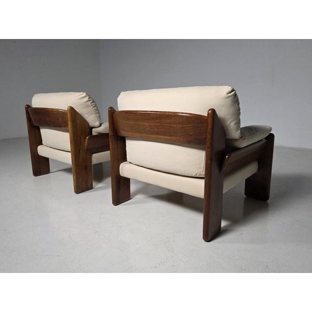 1970s Sapporo Nutwood Armchairs by Mario Marenco for Mobil Girgi, 1970s, Set of 2 For Sale - Image 5 of 9