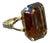 Oversized Gold Tone/Faux Topaz Midcentury Cocktail Ring For Sale