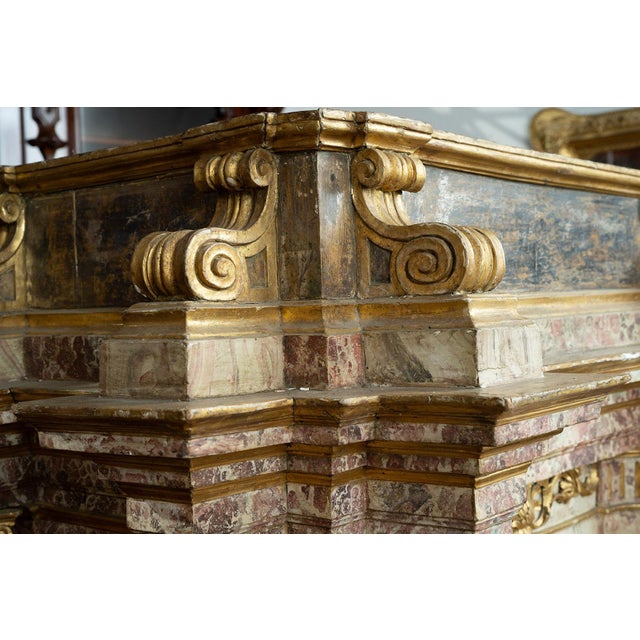 Antique Tabernacle of Roman Origin in Marbled Wood, 17th Century For Sale - Image 4 of 8
